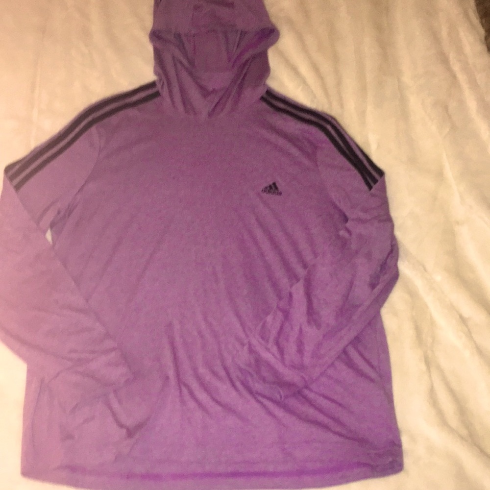 ADIDAS Lightweight Purple Hoodie Shirt Size XL